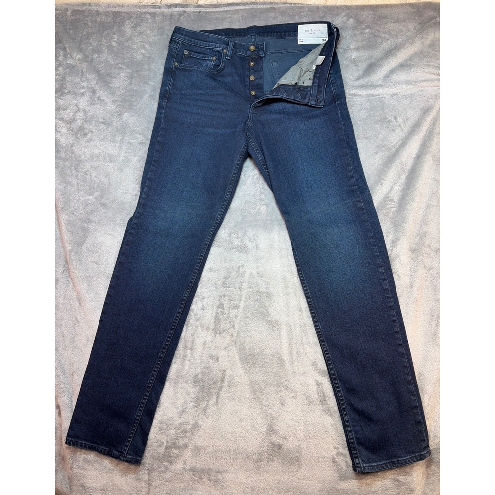 Rag & Bone Fit 2 Slim Jeans Mens 34 Bayview Dark Wash Indigo M1223K510BYV